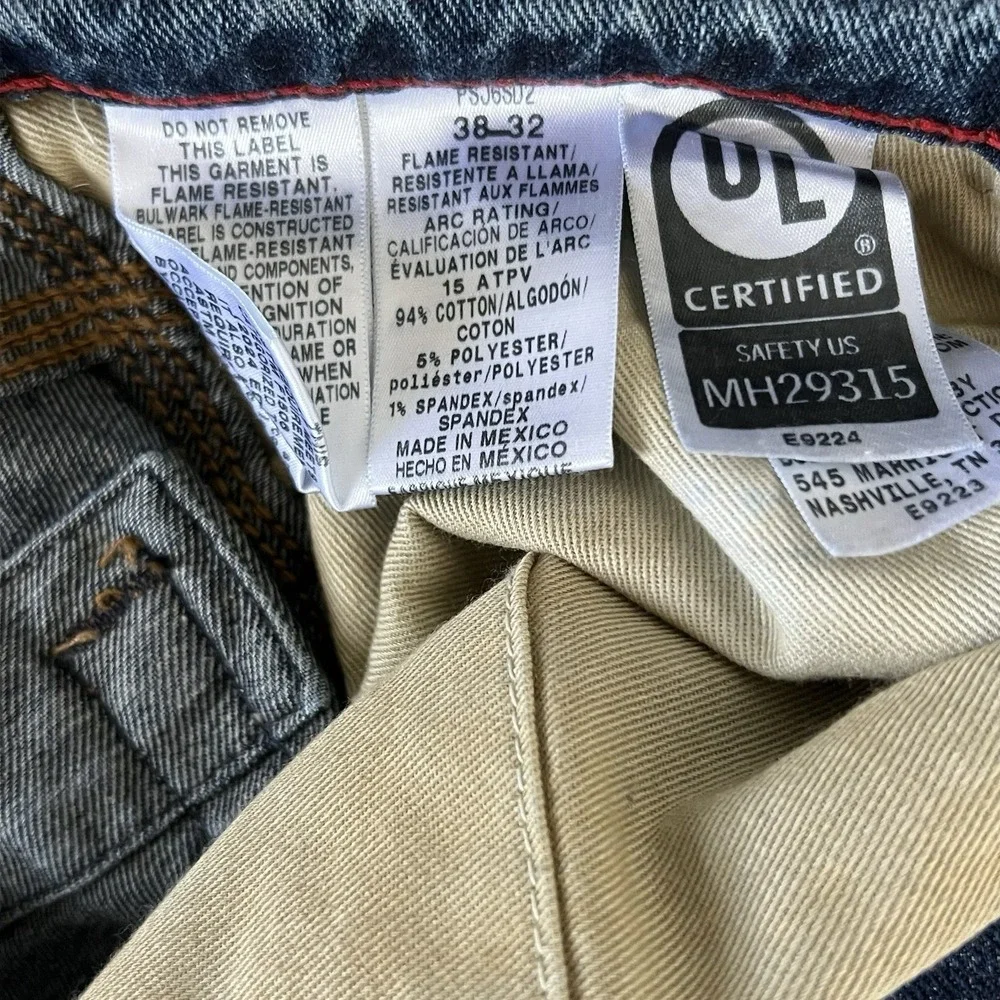 Bulwark FR Flame Resistant Jeans 38x31 Workwear Denim Carpenter‎ Pants